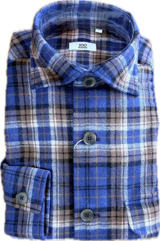 100 Hands Plaid Flannel Shirt - Blue/Brown