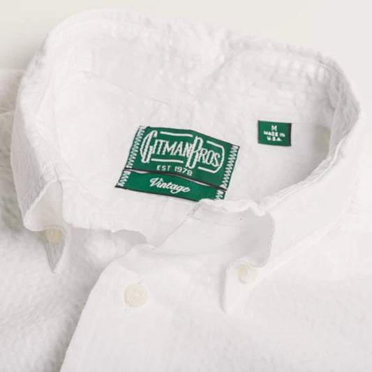 Gitman Vintage Seersucker Stripe - White