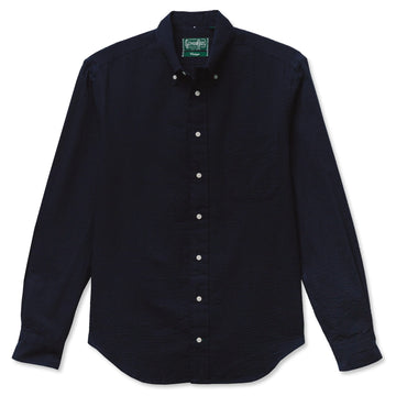 Gitman Vintage Seersucker Stripe - Navy Overdye