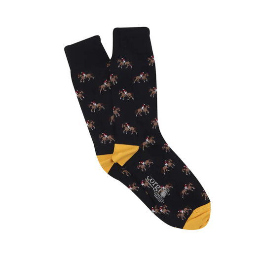 Corgi Horse Rider Icon Merino Wool - Navy
