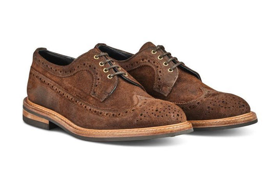 Tricker's Richard Longwing Brogue Reverse Suede Ridge