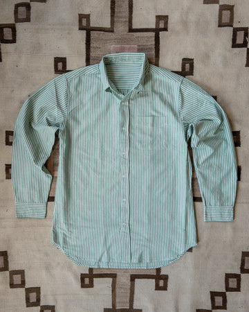 Wythe Oxford Cloth Button Down - Evergreen Stripe