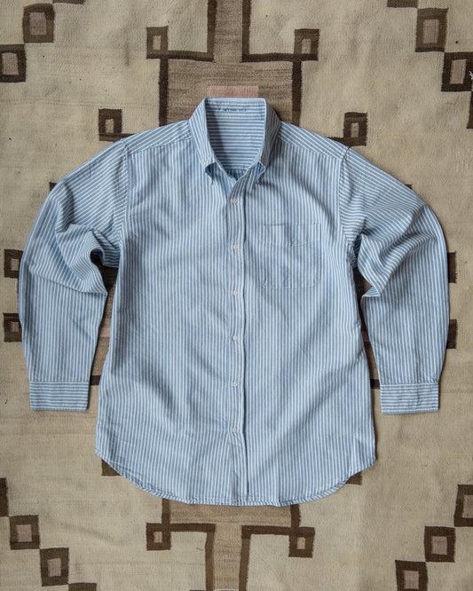 Wythe Oxford Cloth Button Down - Blue and White Stripe