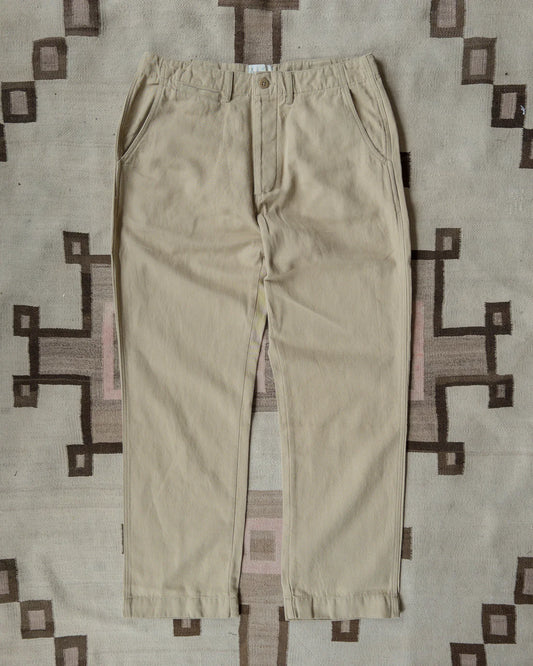 Wythe Flat Front Cotton Linen Twill Chino - Camp Khaki