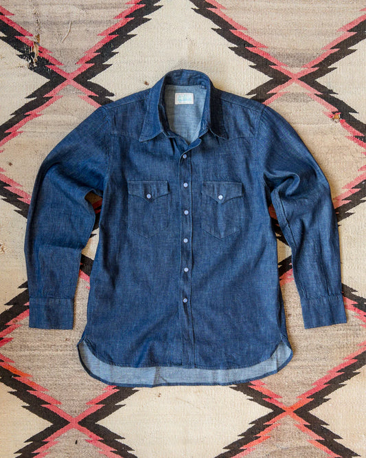 Wythe Denim Pearlsnap Shirt - Rinsed Indigo