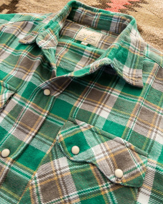 Wythe Washed Flannel Pearlsnap Shirt - Spring Pastures
