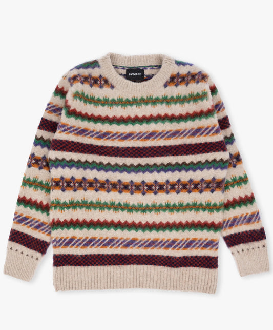 Howlin' A Woolen Wonder Shetland Sweater - Biscut
