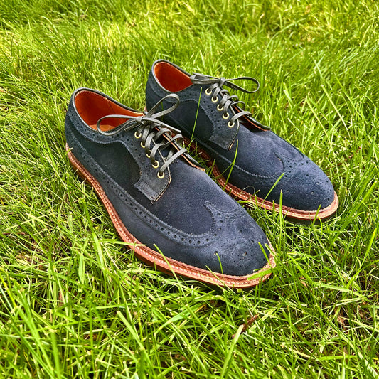 Alden Long Wing Blucher Navy Suede 97676C