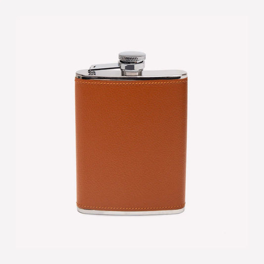 Ettinger 6oz Leather Bound Hip Flask - Tan