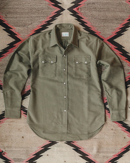 Wythe Moleskin Pearlsnap Shirt - Olive