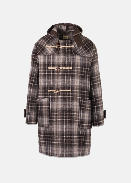 Gloverall x De Bonne Facture Check Duffle Coat - Grey