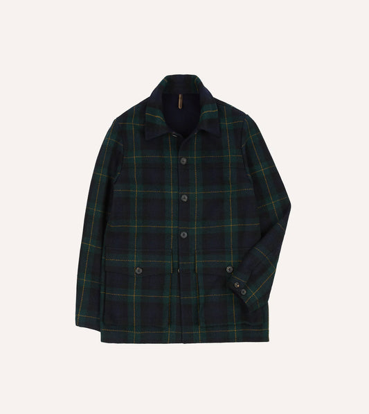 Drake's Melton Wool Donkey Chore Jacket - Johnston Check