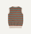 Drake's Cotton Cashmere Western Knit Vest - Ecru/Multi