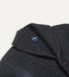 Drake's Lambswool 6-Ply Shawl Collar Cardigan - Charcoal