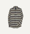 Drake's Madras Check Cotton Two-Pocket Work Shirt - Navy
