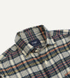 Drake's Madras Check Cotton Two-Pocket Work Shirt - Navy
