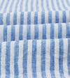 Drake's Stripe Linen Smock Shirt - Blue
