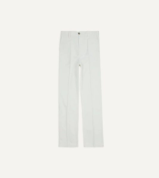 Drake's Cotton Flat Front Chino - Ecru