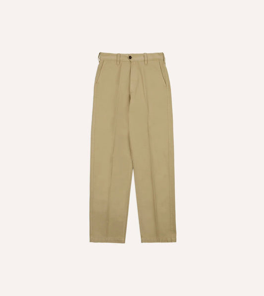 Drake's Cotton Flat Front Chino - Sand