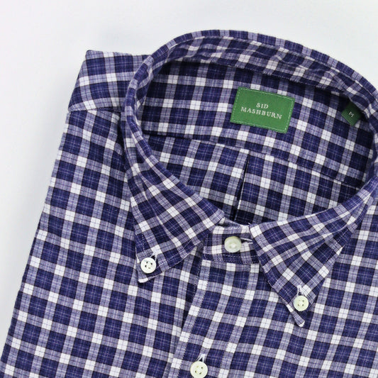 Sid Mashburn Plaid Button Down Sport Shirt - Slate