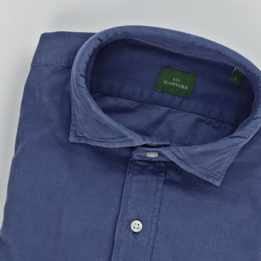 Sid Mashburn Corduroy Spread Collar Sport Shirt - Cobalt