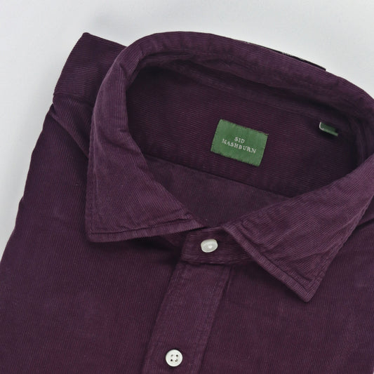 Sid Mashburn Corduroy Spread Collar Sport Shirt - Merlot