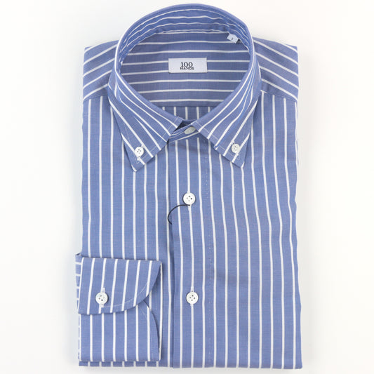 100 Hands Wide Stripe Oxford Shirt - Blue