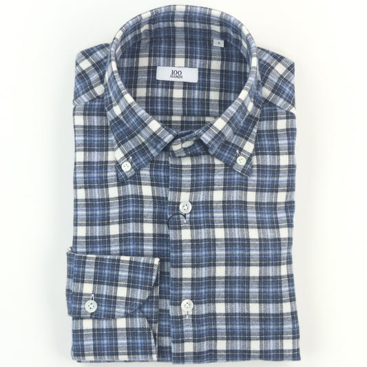 100 Hands Brushed Plaid Shirt - Blue/Grey/White