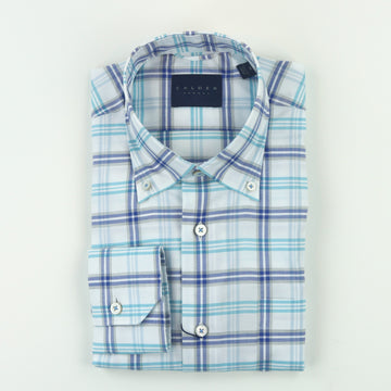 Calder Carmel Mélange Oxford Shirt - Turquoise