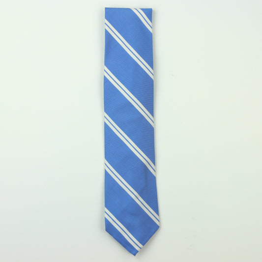 Claymore Shop Repp Stripe Silk Necktie - Blue/White