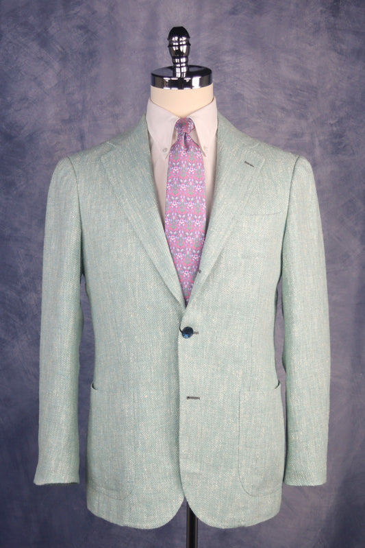 Ring Jacket Meister Linen, Wool, Silk, Nylon Sport Jacket - Mint Green