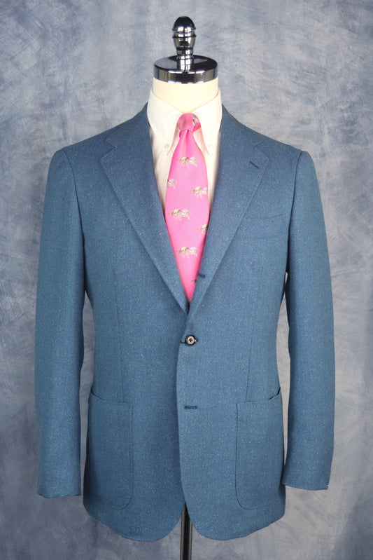Ring Jacket Wool & Silk Sport Jacket - Blue