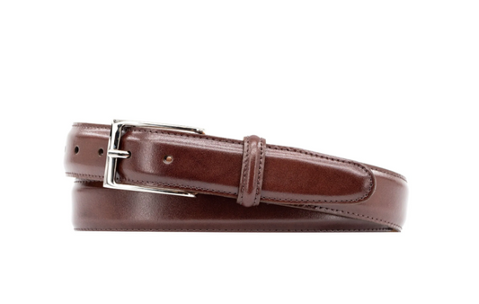 Martin Dingman Smith 2 Buckle Coachman Leather Belt - Luggage