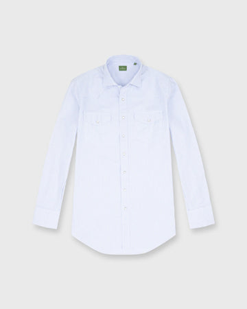 Sid Mashburn University Stripe Western Work Shirt - Blue
