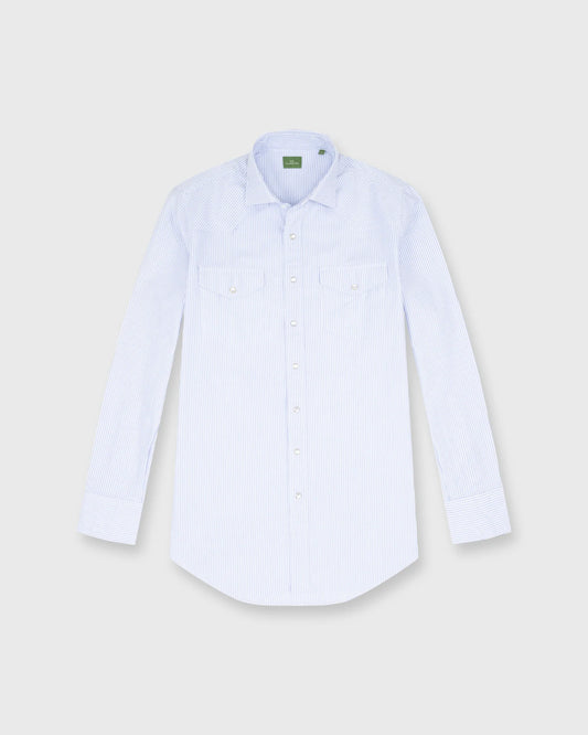 Sid Mashburn University Stripe Western Work Shirt - Blue