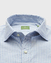Sid Mashburn Twill Gingham Spread Collar Sport Shirt - Sky