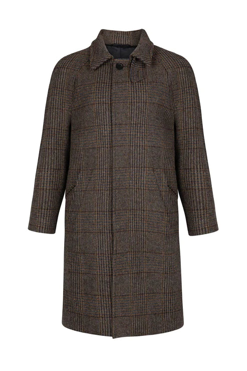 Johnston's of Elgin Balmacaan Wool Coat - Bracken