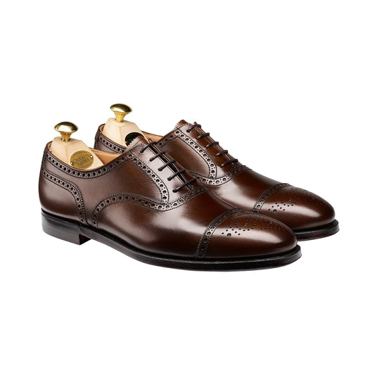 Crockett & Jones Westfield Burnished Calfskin Oxford- Dark Brown