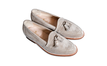 Alden Split-Toe Tassel Loafer Milkshake Suede D1227