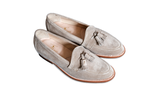 Alden Split-Toe Tassel Loafer Milkshake Suede D1227