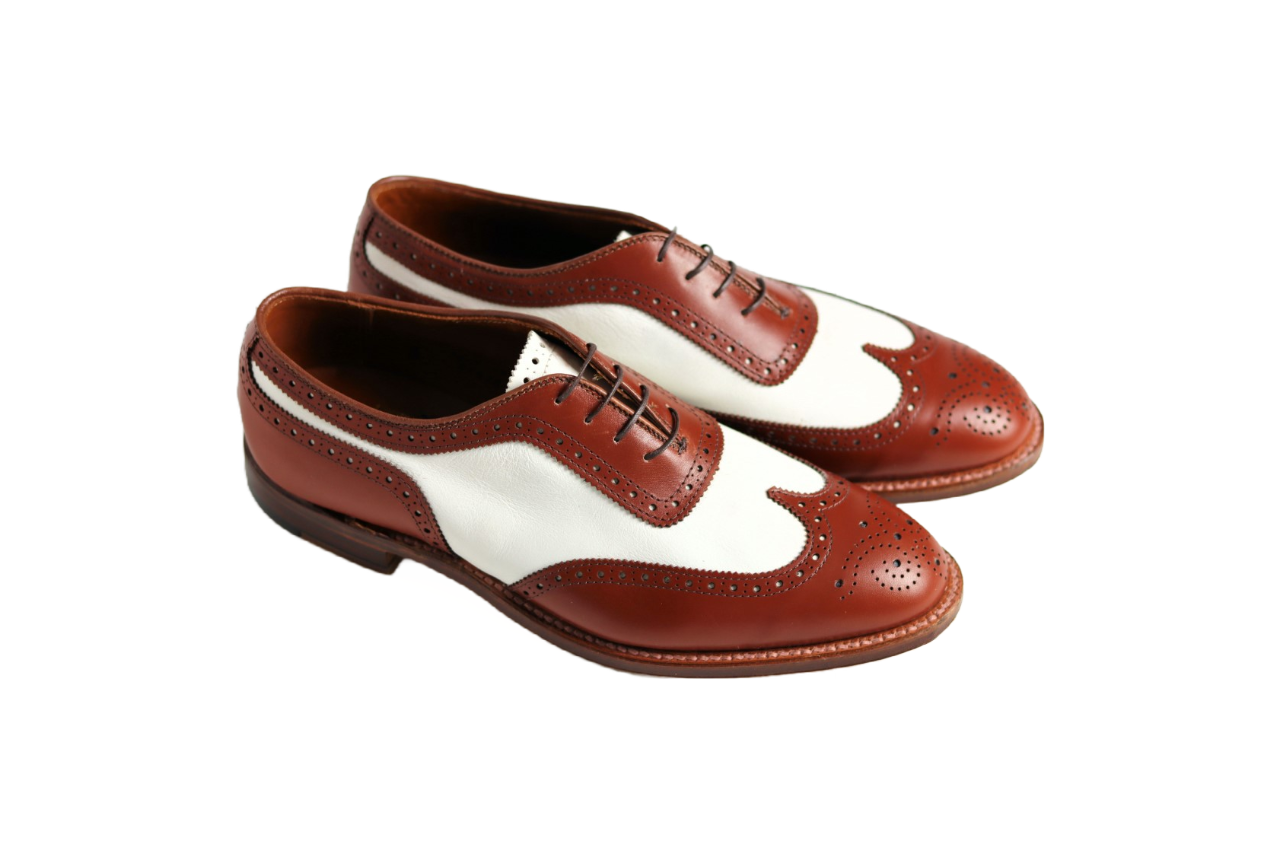alden dress shoes Alden Spectator Burnished Tan & White Calfskin D1528 – claymoreshop