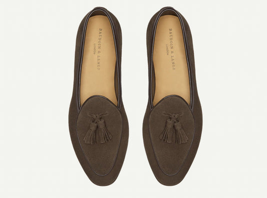 Baudoin & Lange Sagan Parisian Brown Suede Tassel Loafers