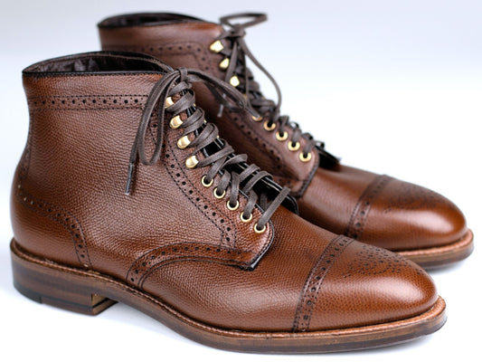 ALDEN MEDALLION CAP TOE BOOT BROWN ALPINE GRAIN D2834H