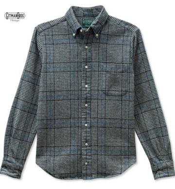Gitman Vintage Cotton Tweed Check - Grey