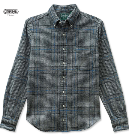 Gitman Vintage Cotton Tweed Check - Grey