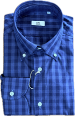 100 Hands Check Cotton Shirt - Indigo