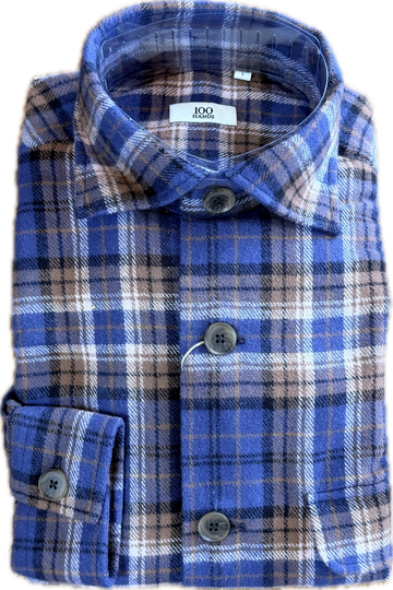 100 Hands Plaid Flannel Shirt - Blue/Brown