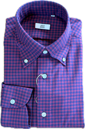 100 Hands Check Cotton Shirt - Red/Blue