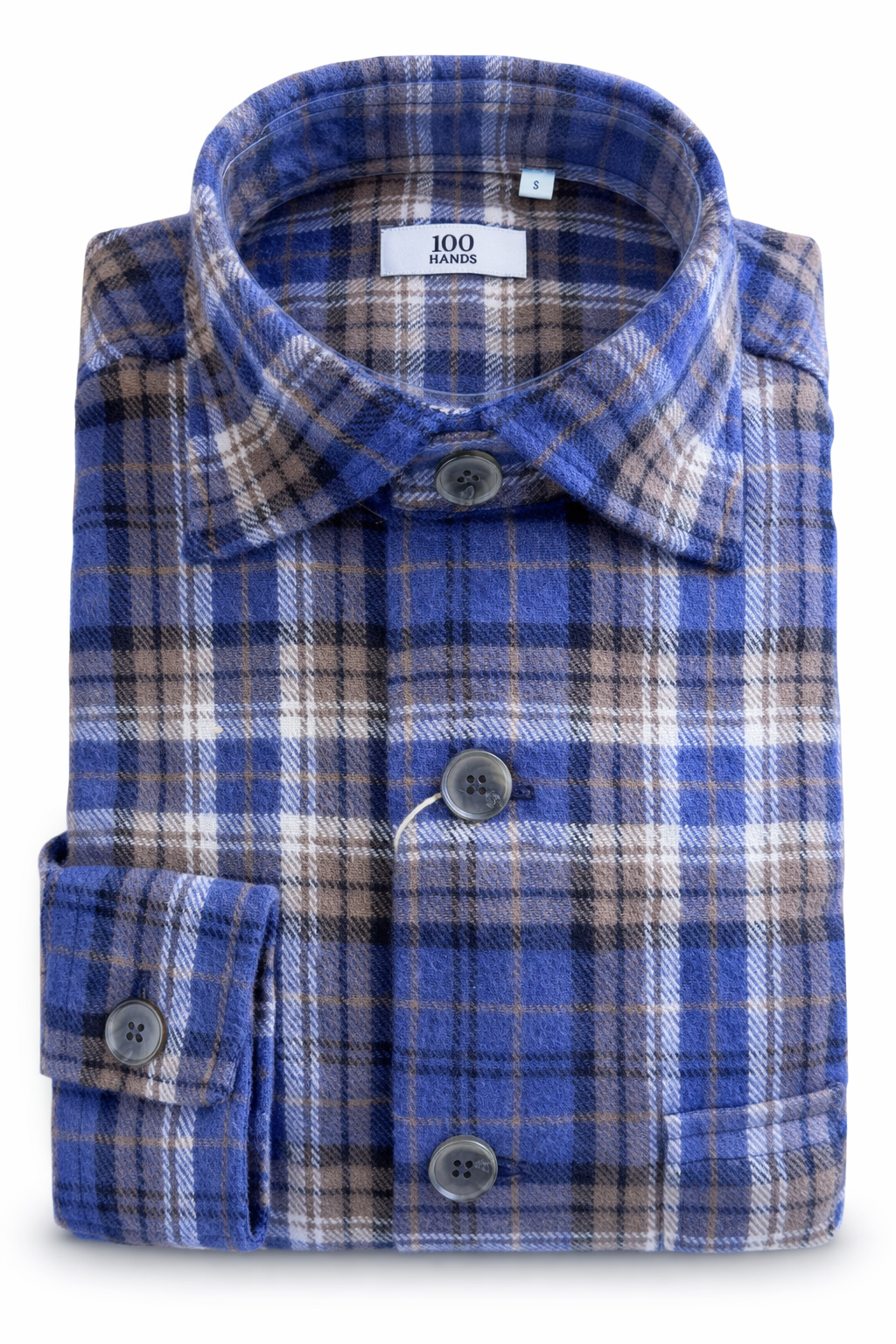 100 Hands Plaid Flannel Shirt - Blue/Brown – claymoreshop