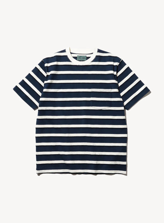 Beams Plus x Sperry Pocket Tee Stripe - Navy